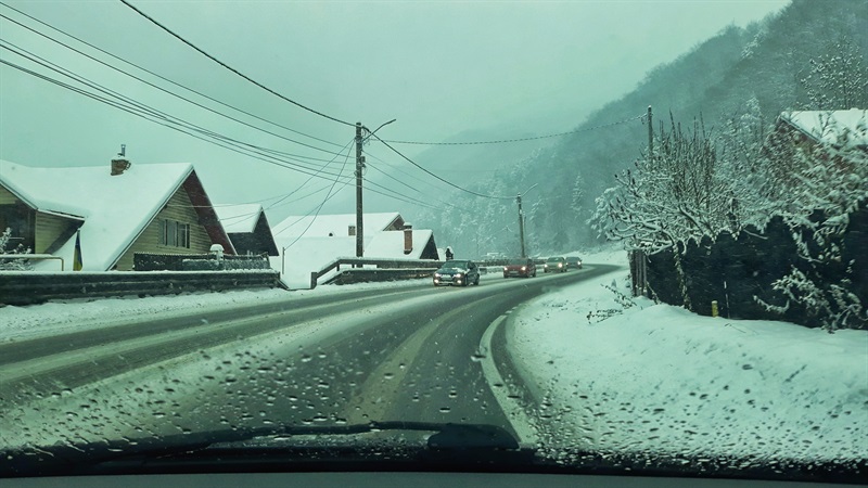 Peisaj de iarnă pe Valea Prahovei